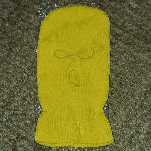 Ski Mask Beanie Balaclava Gothic Punk Solid Yellow NEW - Picture 1 of 4